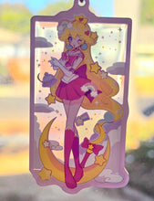 Load image into Gallery viewer, Gradient transparent Super Sailor Peach Keychain
