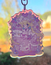 Load image into Gallery viewer, Gradient transparent Maid Bunny Peach Keychain
