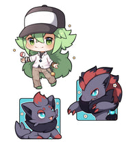 Load image into Gallery viewer, PO: Harmonia Chibi + Dark Evo line emotes
