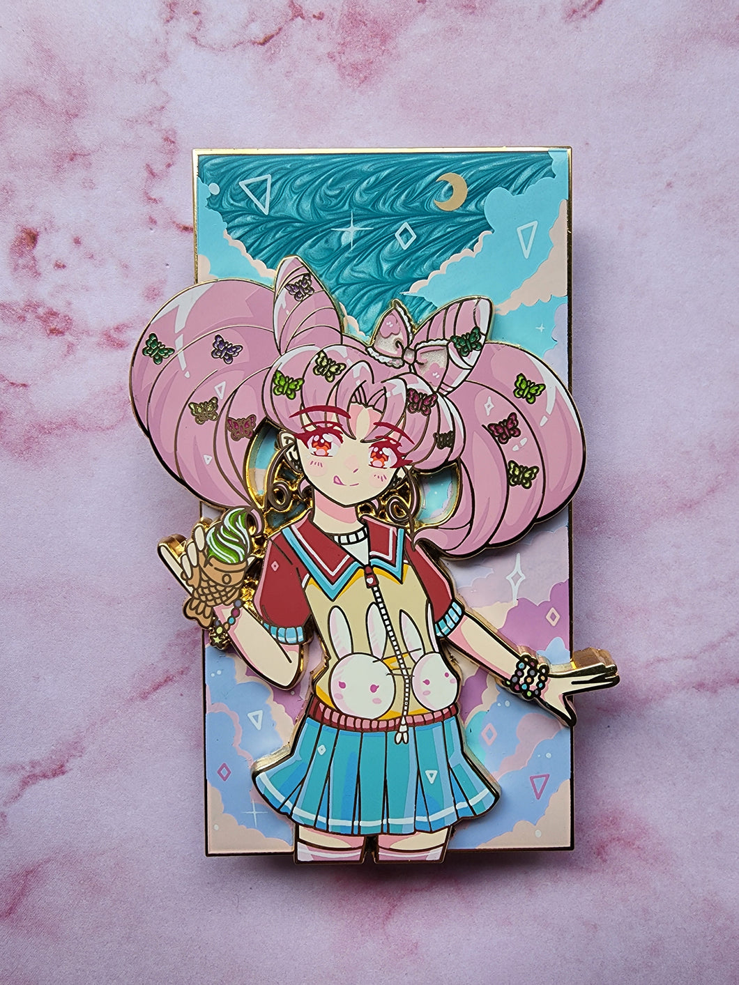 Small Chibiusa with Butterfly Clips - PIN ON PIN
